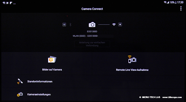 Canon Camera Connect App f�r DSLR