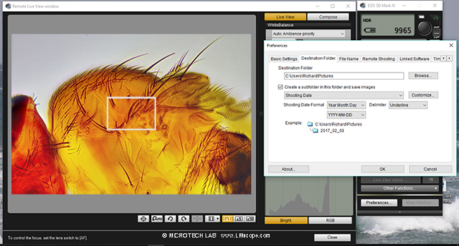 Canon EOS Utility Software f�r Mikroskopkameras