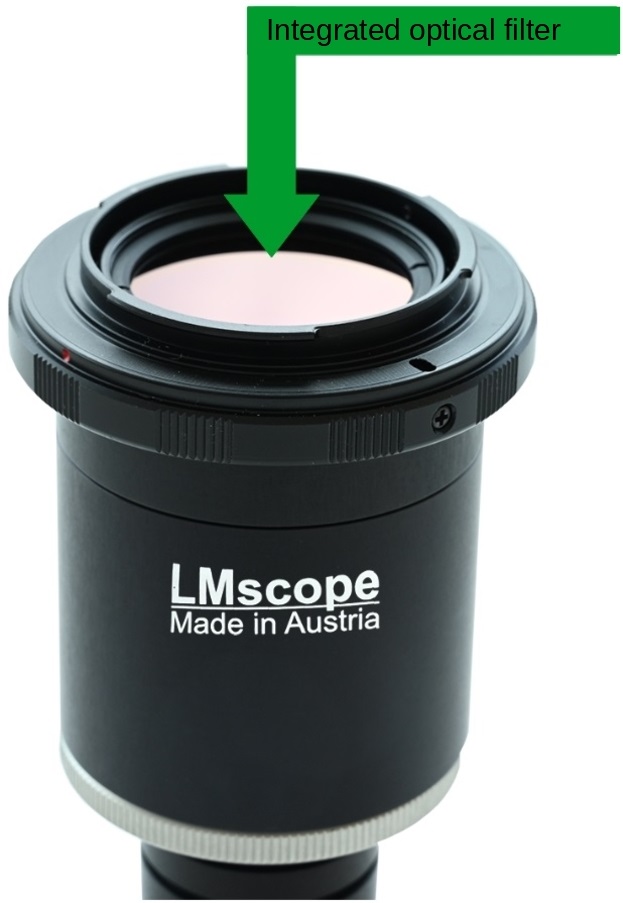 LM microscope adapter with filter carrier, for optical filter