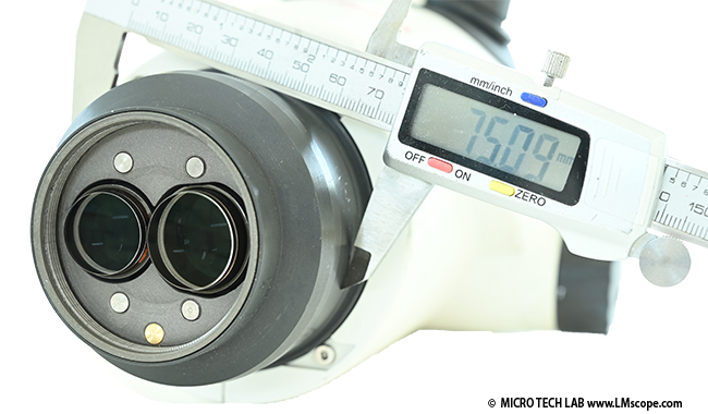 Microscopio estereoscópico Leica S9 tamano de montaje en trípode con un diámetro de 75