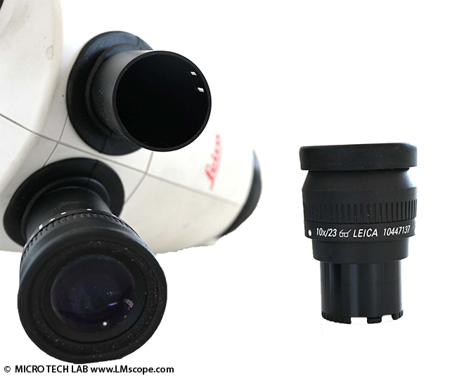 Microscopio estereoscópico Leica con oculares de campo amplio