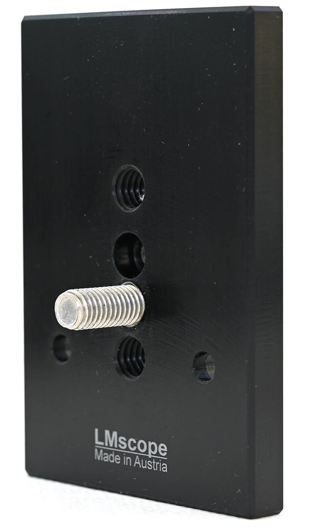 Montageplatte f�r Stackshot Schlitten motorisiert focus stacking am LM Stativ