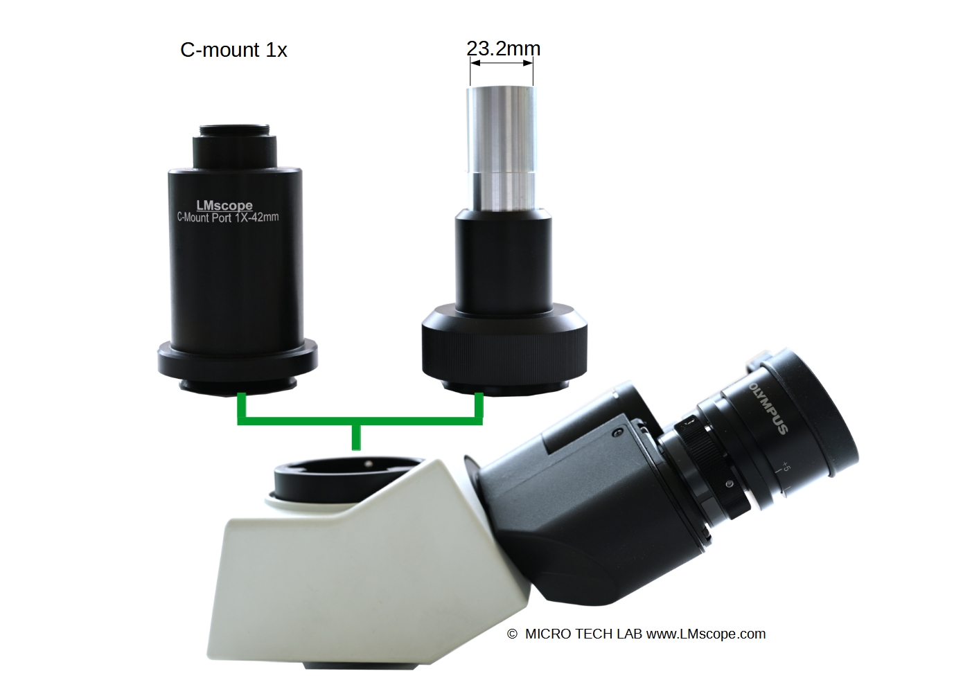 Genormte Basis Fototubus 23,2mm oder C-Mount , Universell und zukunftssicher