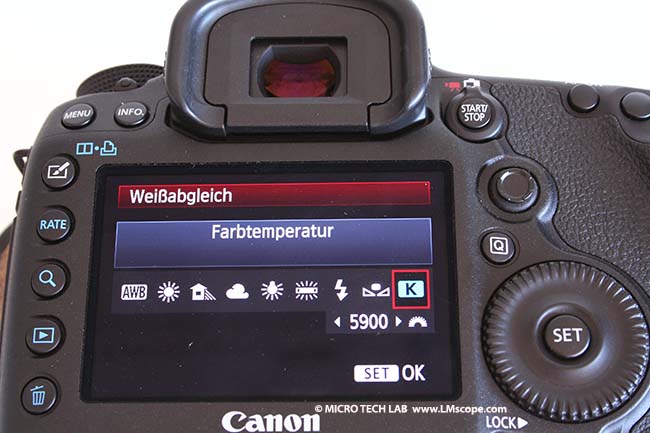 Canon 5D Mark III Wei�abgleich