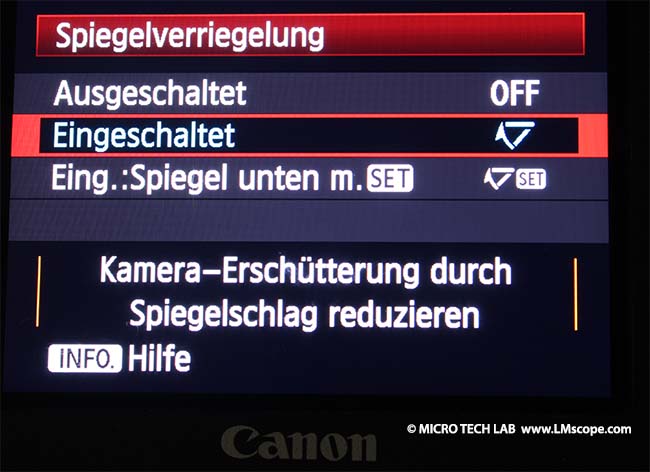 Canon EOS-1D X Spiegelvorausl�sung