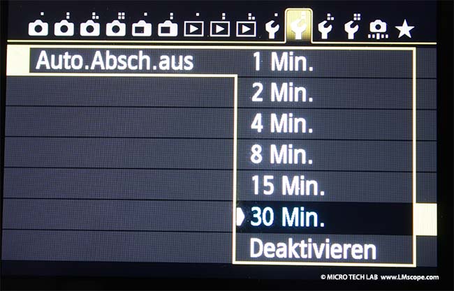 Canon EOS schaltet sich automatisch aus