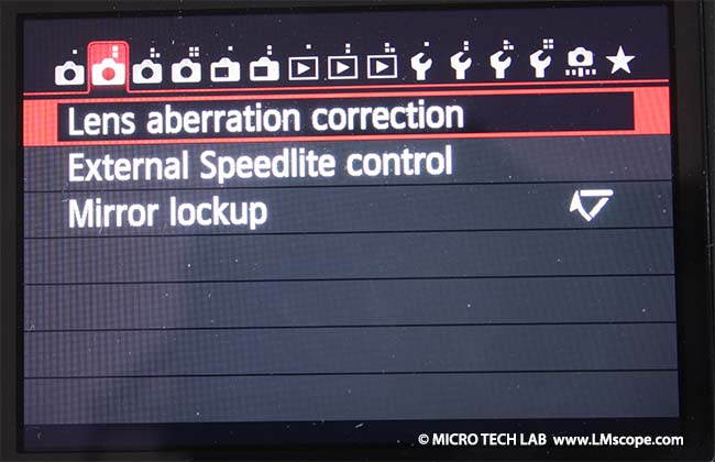 Canon EOS appareil photo declenchement prealable du miroir