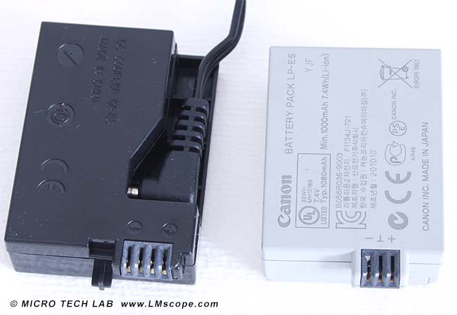 Batterie Adapter Dummy f�r Netzteil Kamera