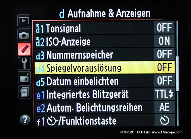 Nikon DSLR D5100 Spiegelvorausl�sung
