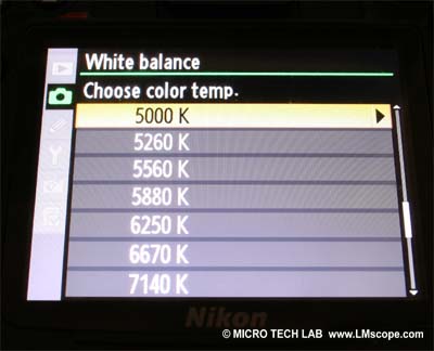 Nikon D7000 ajustar la temperatura de color microscop�a