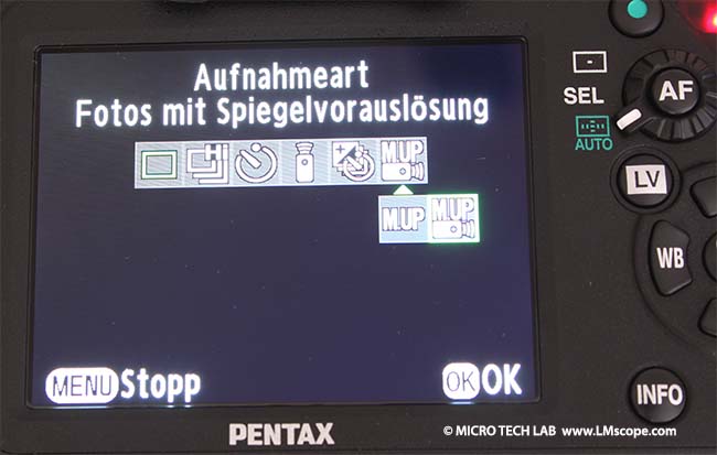 Pentax K5 IIS Display mit Spiegelvorausl�sung